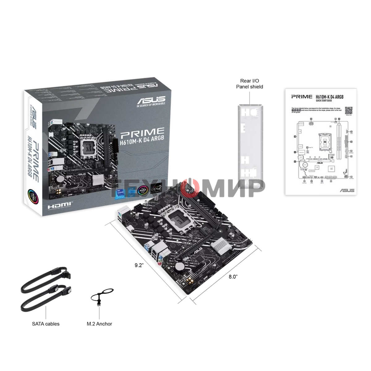 Материнская плата ASUS PRIME H610M-K D4 ARGb, LGA 1700, Intel H610, 2xDDR4, 4xSATA, 1xM.2, 1xPCIe 4.0 x16, 1xHDMI, 1x1Gb LAN, 2xUSB 5Gbps, 4xUSB 2.0, 7.1, mATX