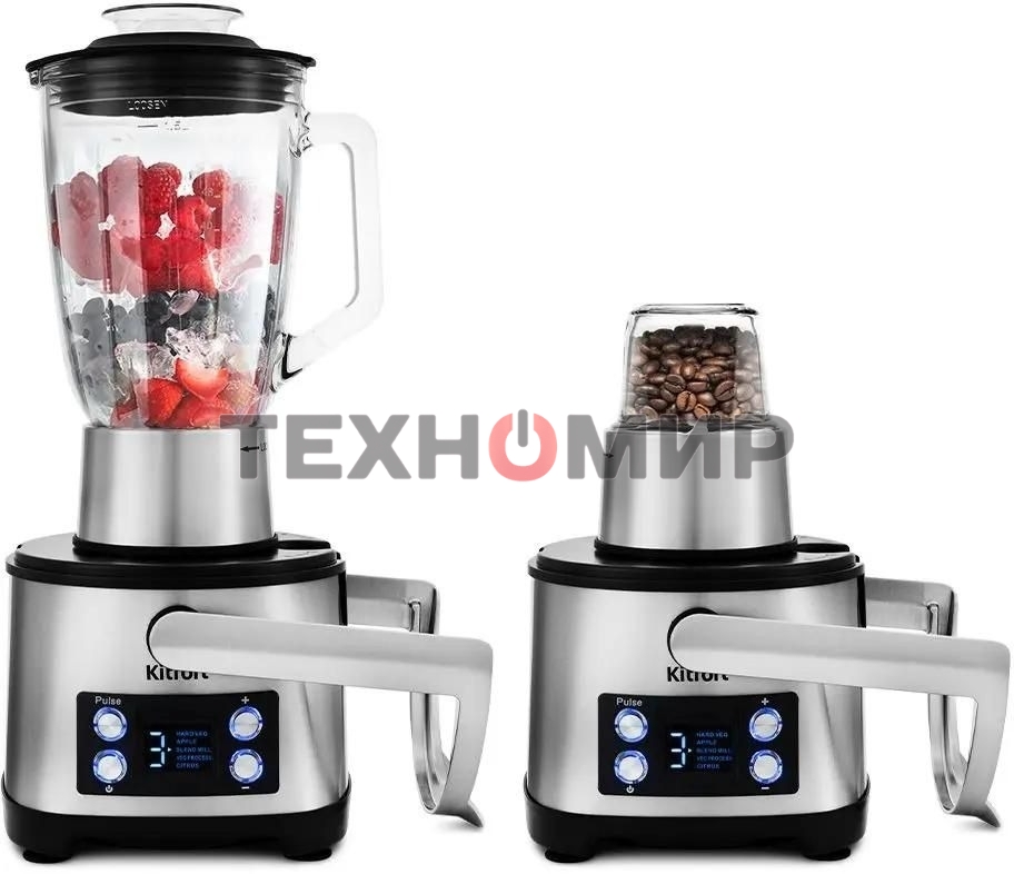 Кухонный комбайн Kitfort KT-1395 800Вт серебристый/черный