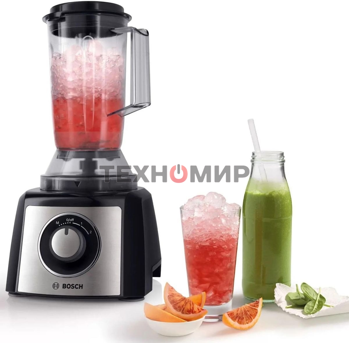 Кухонный комбайн Bosch MCM3501M 800 Вт, Скорости: 2, Блендер 1 л, Чаша 2.3 л, черный/серебристый