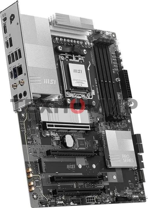 Материнская плата MSI PRO B850-P WIFI, AM5, AMD B850, 4xDDR5, 4xSATA, 3xM.2, 1xPCIe 5.0 x16, 1xPCIe 4.0 x4, 2xPCIe 3.0 x1, 1xHDMI, 1x5Gb LAN, Wi-Fi 7, 4xUSB 2.0, 1xUSB 3.2 Gen 1, 1xUSB 3.2 Gen 2, 2xUSB-C 3.2 Gen 2, 2x3.5 мм, 7.1, ATX