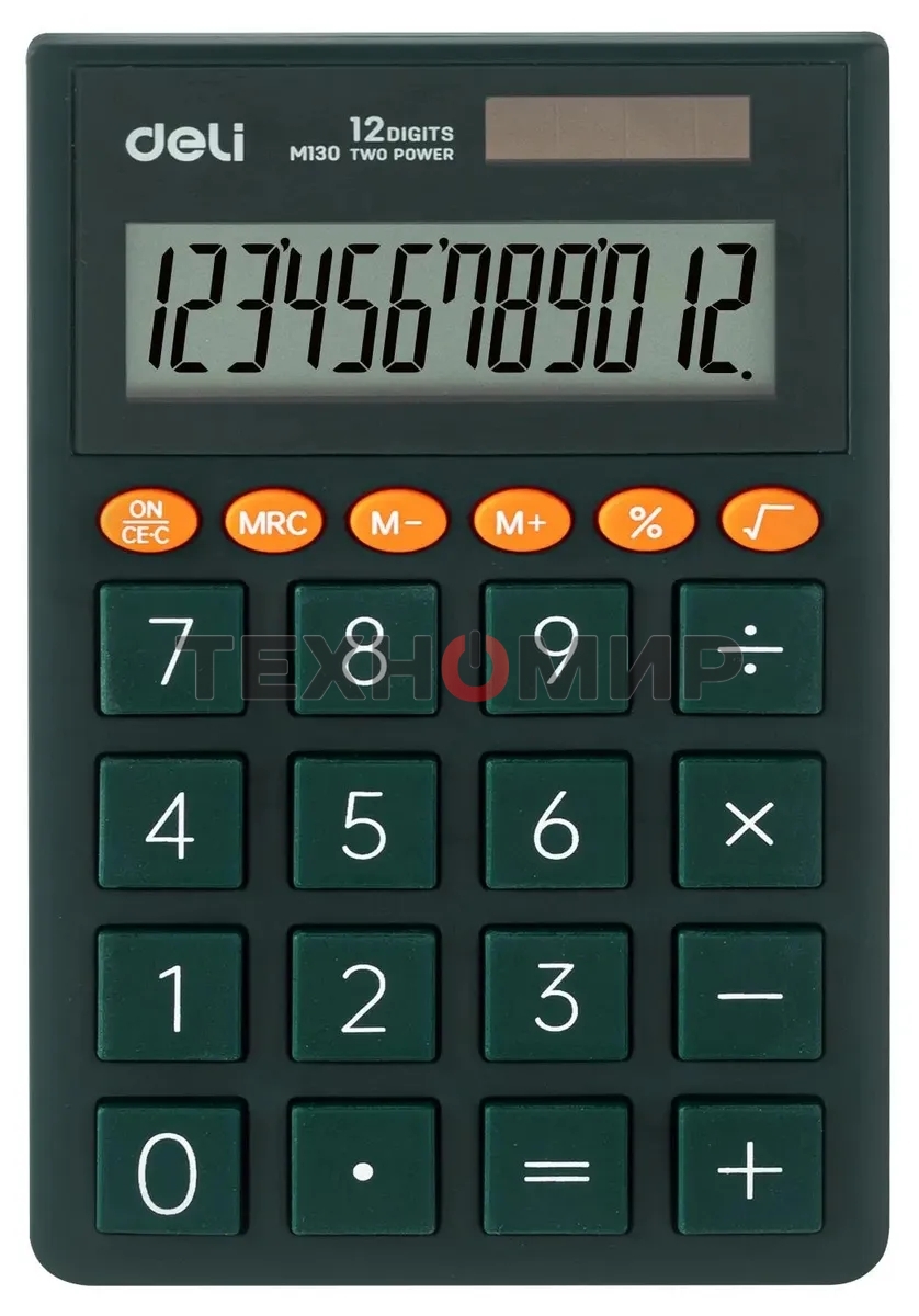 Калькулятор карманный Deli EM130GREEN зеленый 12-разр.