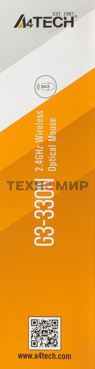 Мышь беспроводная A4Tech G3-330N черный, 1200 dpi, радиоканал, USB, кнопки - 3