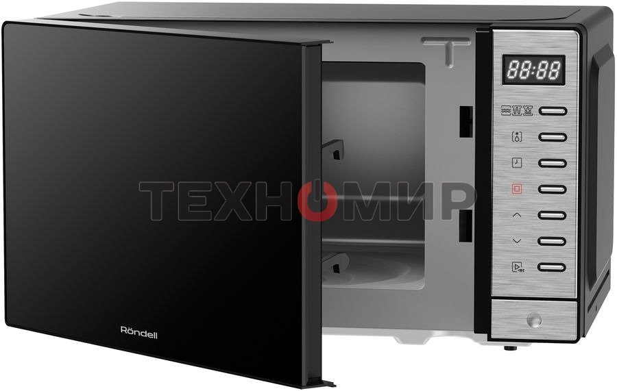 Микроволновая печь Rondell RDE-MW203 черный/серебристый, 20 л, 700 Вт, переключатели - кнопки