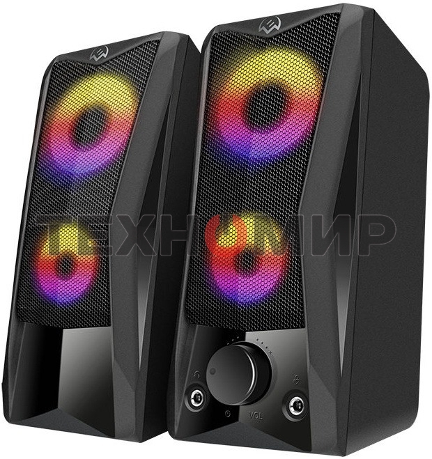 Акустическая система Sven 445, черный, USB, 2.0,2x3 Вт(RMS), подсветка