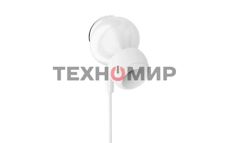 Наушники-гарнитура OLMIO Fly 3.5мм, белые, с микрофоном и кнопкой ответа