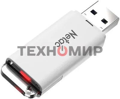 Флешка USB Netac U185 (NT03U185N-064G-32WH), 64Gb, USB 3.0, R/W 100/25, белый/серый