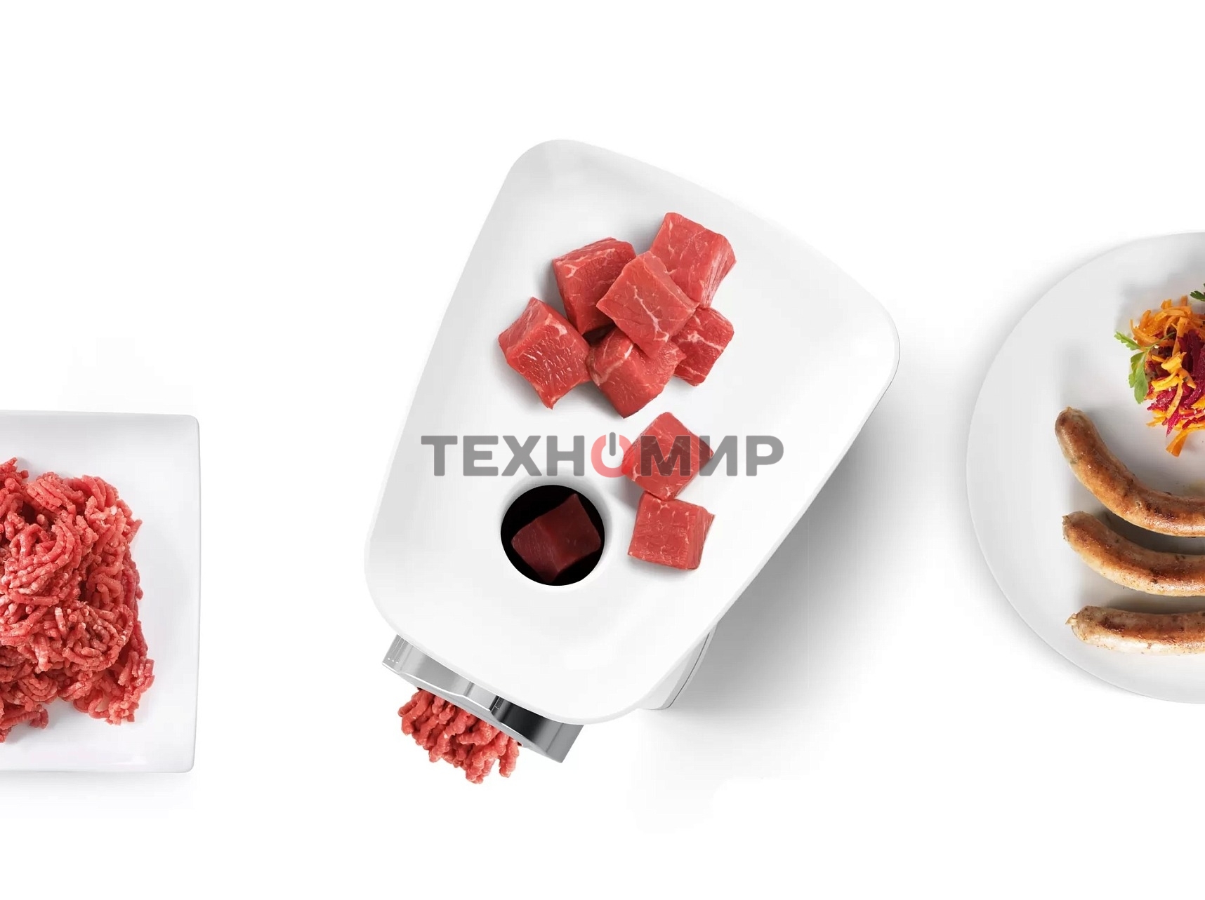 Мясорубка электрическая Bosch MFW2520W белый, 1500 Вт, 1.7 кг/мин, насадки - 4