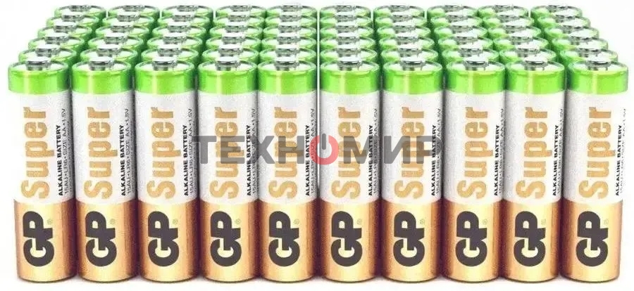 Батарея GP Super 15A50/10HR-2CRVS60 AA (промо:50+10) (60шт) спайка