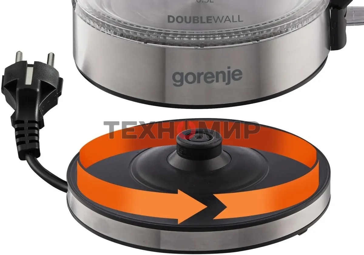 Чайник электрический Gorenje K17GDW 743902 черный