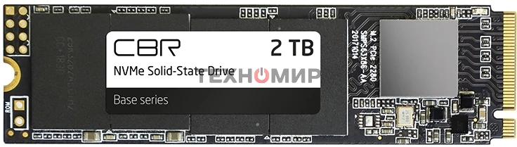 Накопитель SSD CBR Base SSD-002Tb-M.2-BS24b, 2Tb, M.2 2280, PCIe 3.0 x4, NVMe, R/W 3500/3100