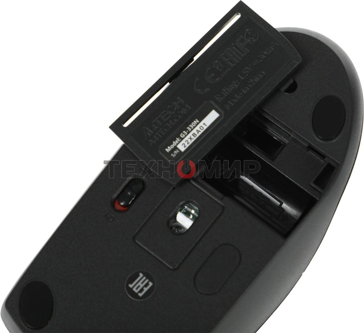 Мышь беспроводная A4Tech G3-330N черный, 1200 dpi, радиоканал, USB, кнопки - 3