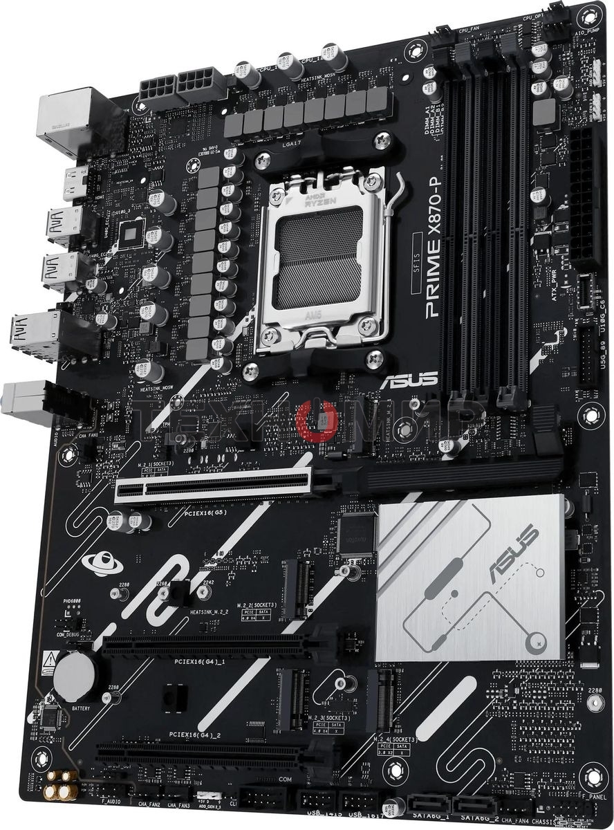 Материнская плата ASUS PRIME X870-P, AM5, AMD X870, 4xDDR5, 2xSATA, 4xM.2, 1xPCIe 5.0 x16, 2xPCIe 4.0 x1, 1xHDMI, 2xUSB-C, 1x 2.5Gb LAN, 4xUSB-A 3.2 Gen 1, 1xUSB-A 3.2 Gen 2, 4xUSB-A 2.0, 3x3.5 мм, 7.1, ATX