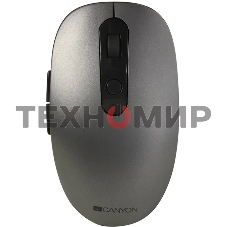 Мышь беспроводная Canyon MW-9 серый, 1600 dpi, радиоканал, Bluetooth, USB, кнопки - 6