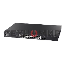 Коммутатор ECS4620-28P Edge-corE 24 x GE + 2 x 10G SFP+ ports + 1 x expansion slot (for dual 10G SFP+ ports) L3 Stackable Switch, w/1 x RJ45 console port, 1 x USB type A storage port, RPU connector, Stack up to 4 units,PoE Budget max. 410W