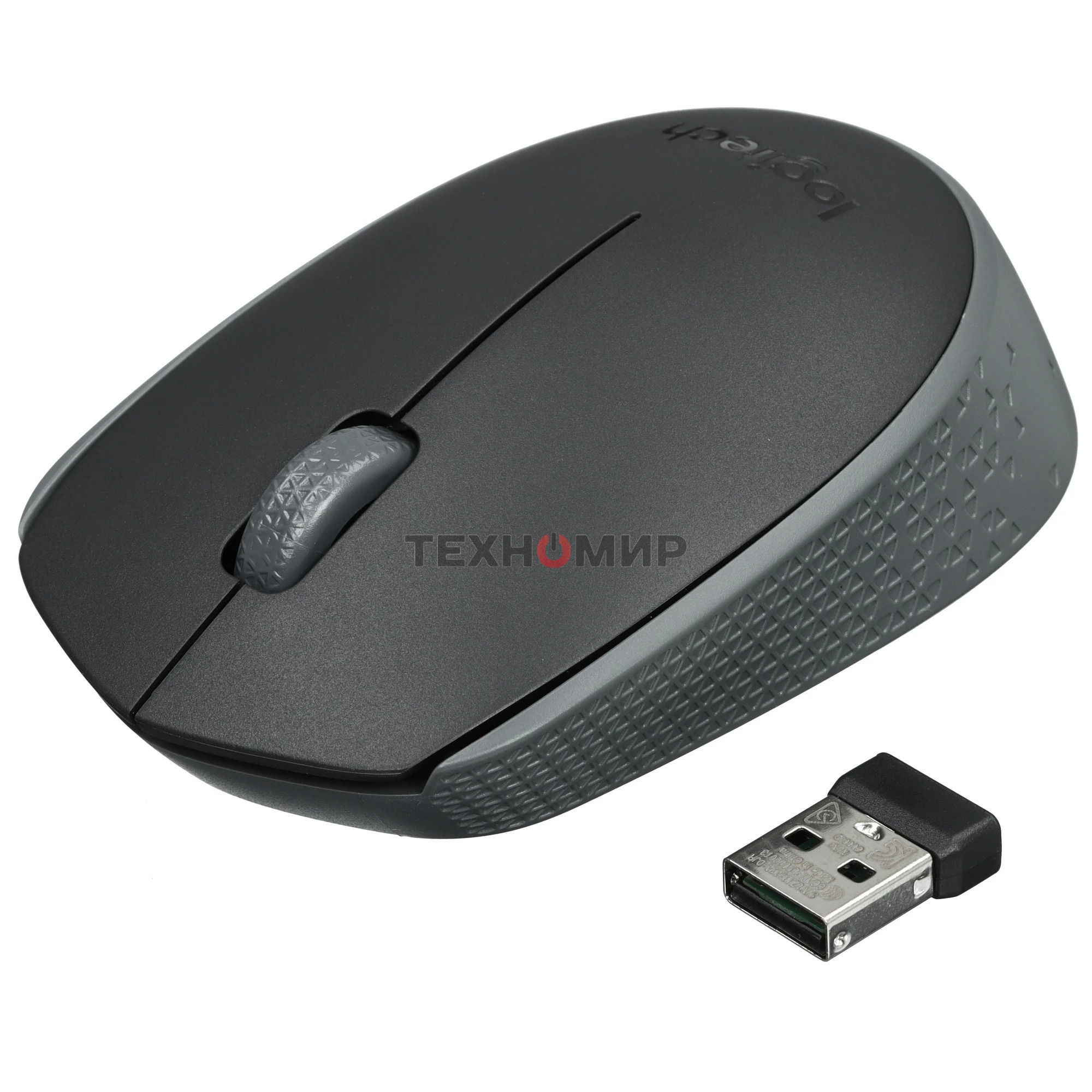 Мышь беспроводная Logitech M170 черный/темно-серый, 1000 dpi, радиоканал, USB, кнопки - 3
