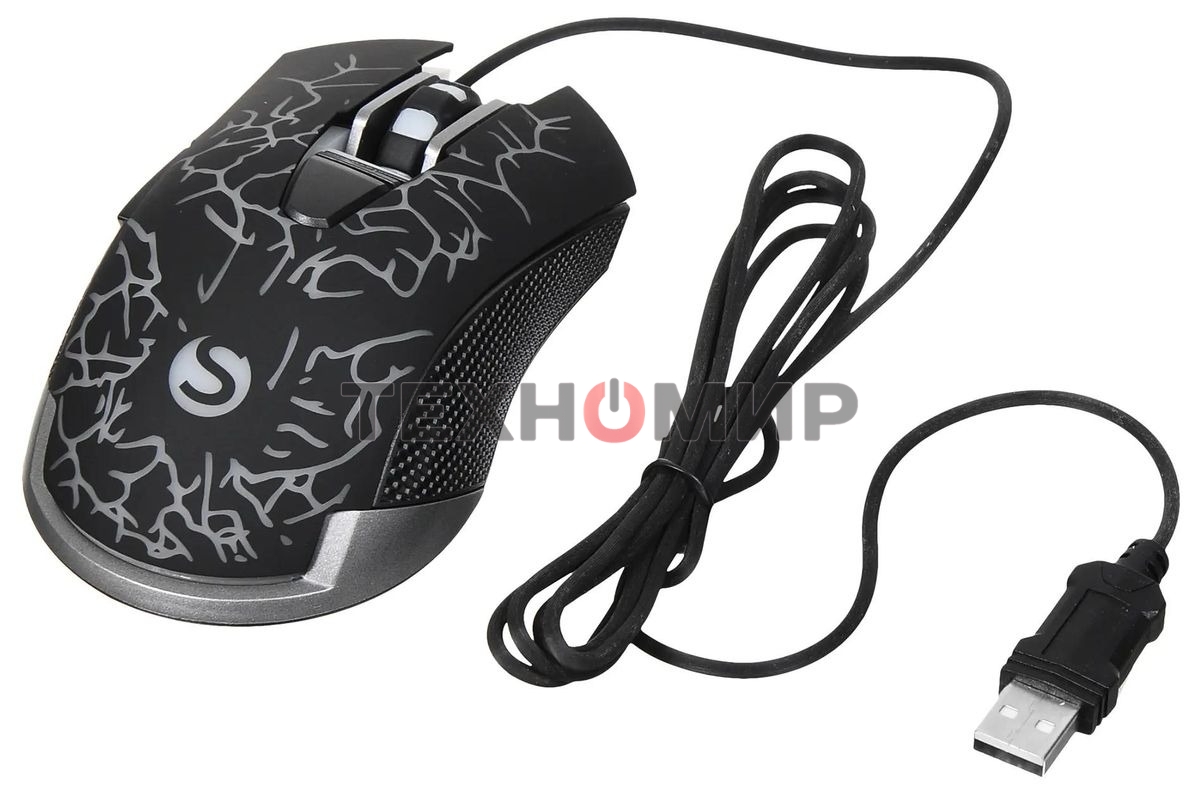 Мышь проводная SunWind SW-M705G черный, 3600 dpi, USB, кнопки - 6