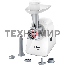Мясорубка электрическая Bosch MFW2520W белый, 1500 Вт, 1.7 кг/мин, насадки - 4