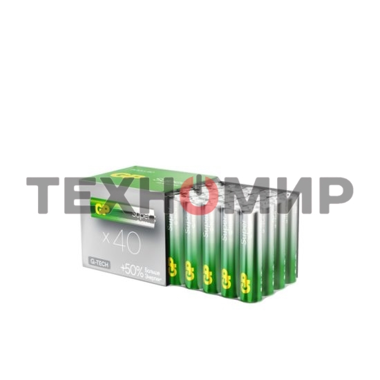 Алкалиновые батарейки GP Super Alkaline G-Tech 24А ААA - 40 шт. в пленке