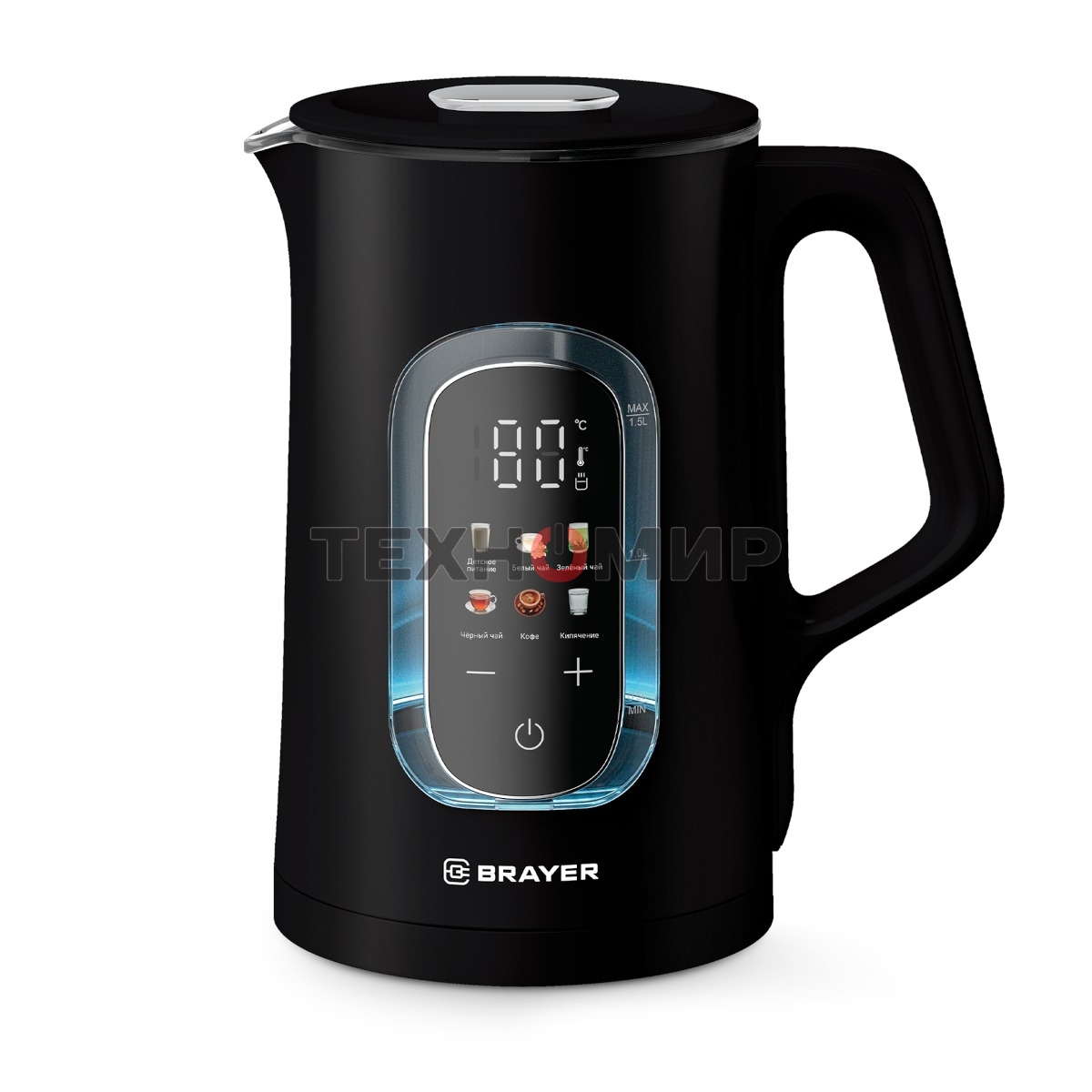 Чайник BRAYER BR6101 1500Вт, 1.5л, черный
