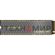 Накопитель SSD ADATA LEGEND 860, 500Gb, PCIe 4.0 x4, M.2 2280, NVMe, R/W 5000/3000, с радиатором