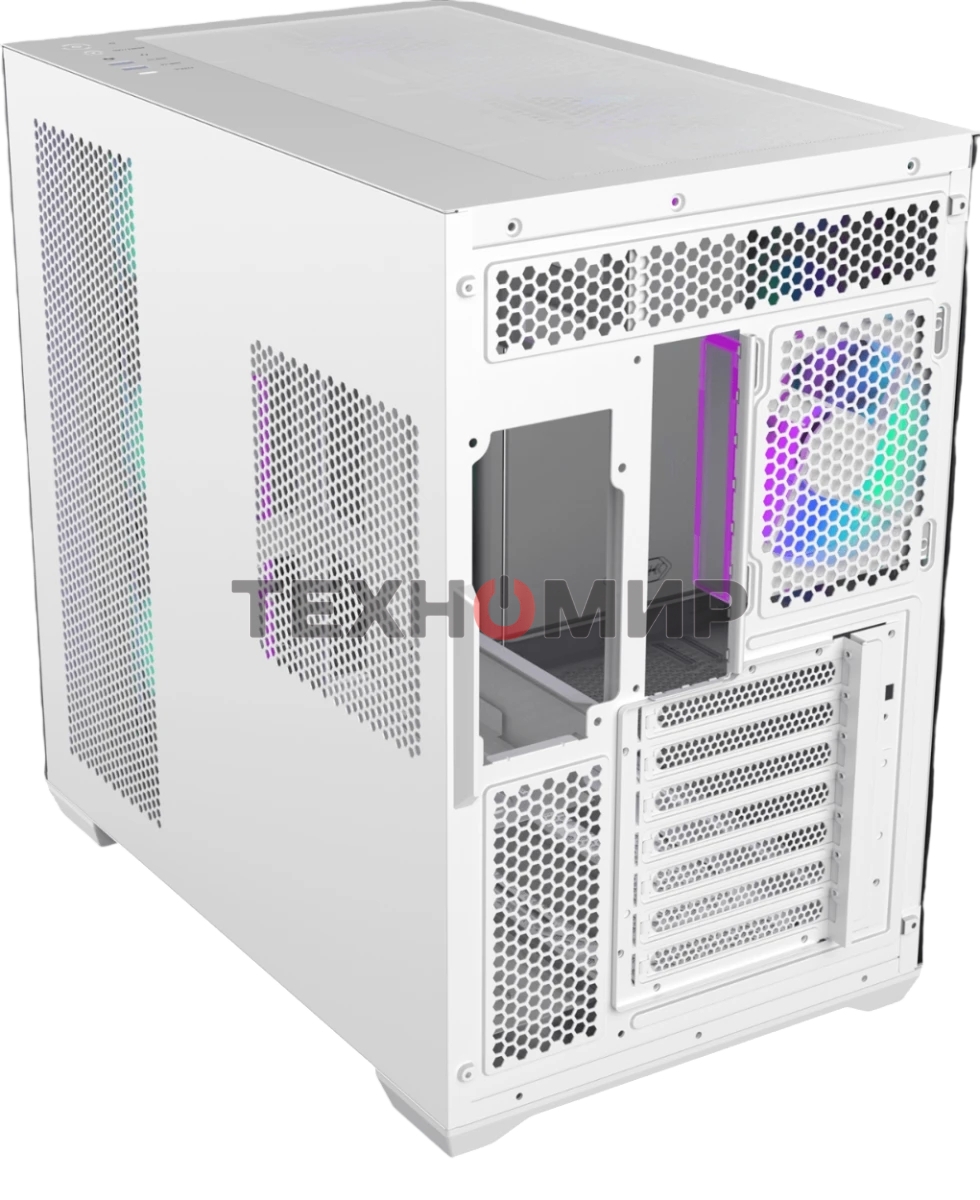 Корпус без блока питания Raijintek ATREUS BT7, Midi-Tower, TG, 7x120мм ARGB, 2xUSB-A 3.0 + 1xUSB Type-C , E-ATX, ATX, mATX, mITX White