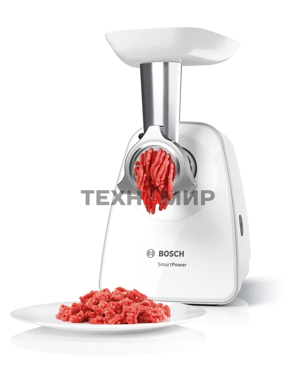 Мясорубка электрическая Bosch MFW2520W белый, 1500 Вт, 1.7 кг/мин, насадки - 4