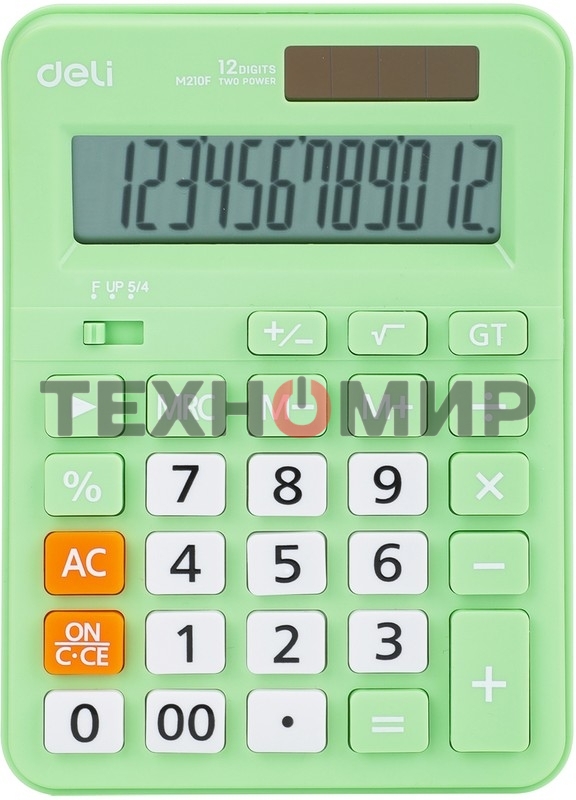 Калькулятор настольный Deli EM210FGREEN зеленый 12-разр.