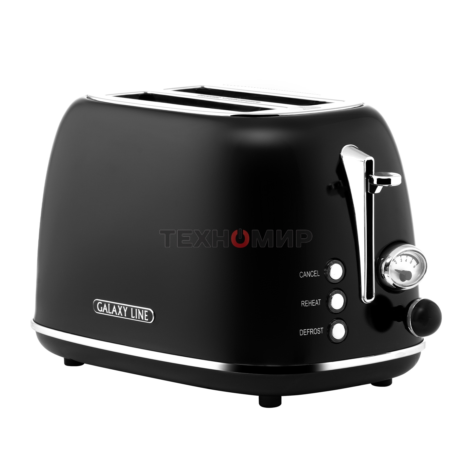 Тостер Galaxy Line GL 2920, магия черного, металл, 900 Вт, 6 степеней поджарки