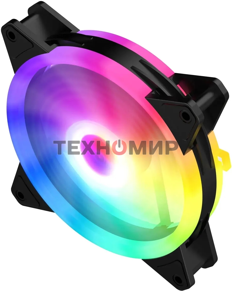 Вентилятор для корпуса GMNG GG-CF120ARGb2-PWMBK черный, 120 мм, 1500 об/мин, 26 дБ, 4 pin