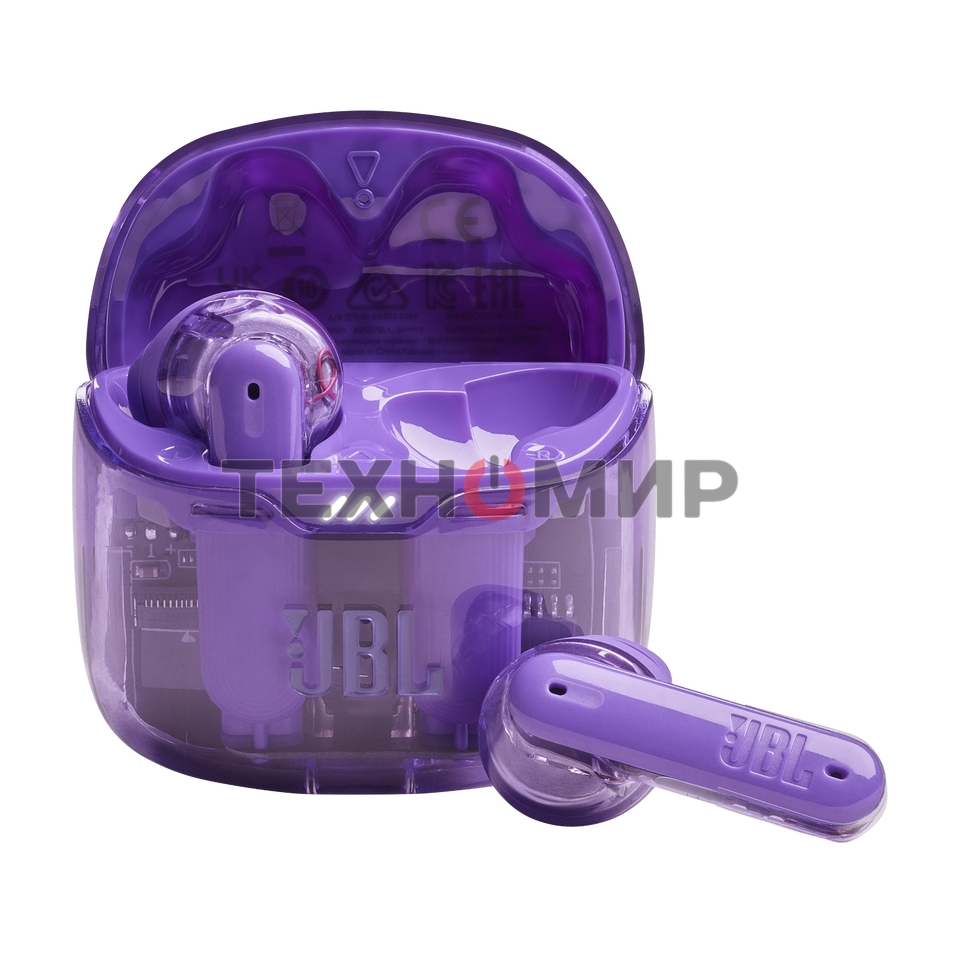 Наушники-гарнитура (вкладыши) JBL Tune Flex Ghost фиолетовый
