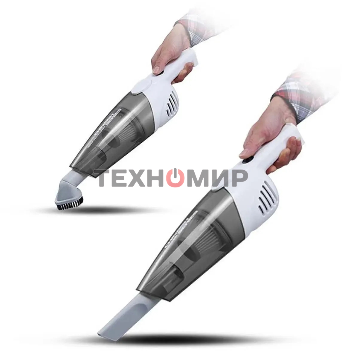 Пылесос вертикальный Deerma DX118C белый/серый, питание от сети, 140 Вт, уборка сухая, пылесборник 1.2 л