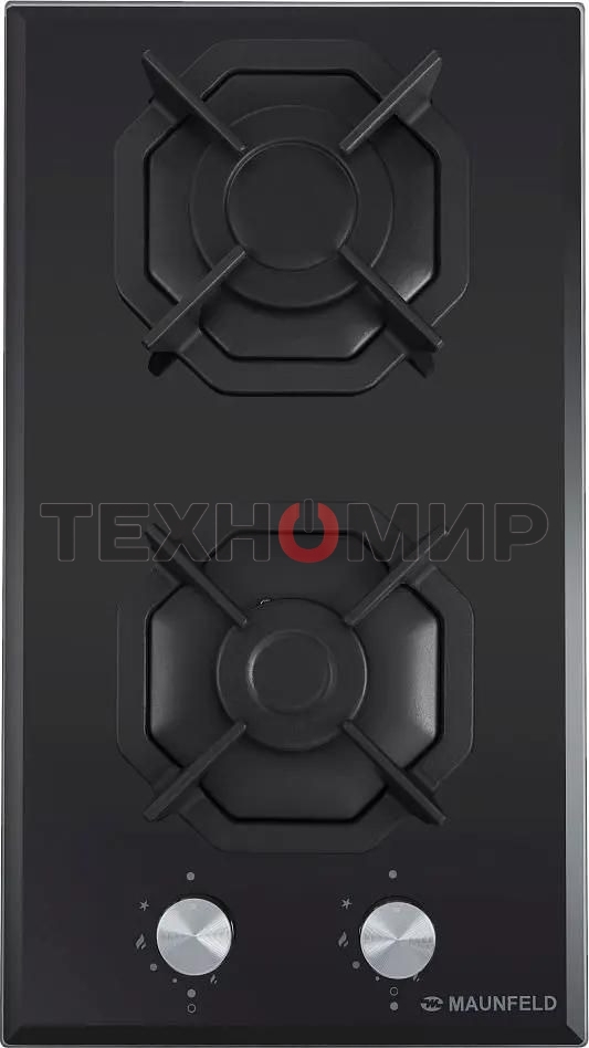 Газовая варочная панель Maunfeld EGHG.32.2CB/G, 2 конфорки, закаленное стекло, черный
