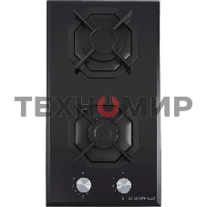 Газовая варочная панель Maunfeld EGHG.32.2CB/G, 2 конфорки, закаленное стекло, черный