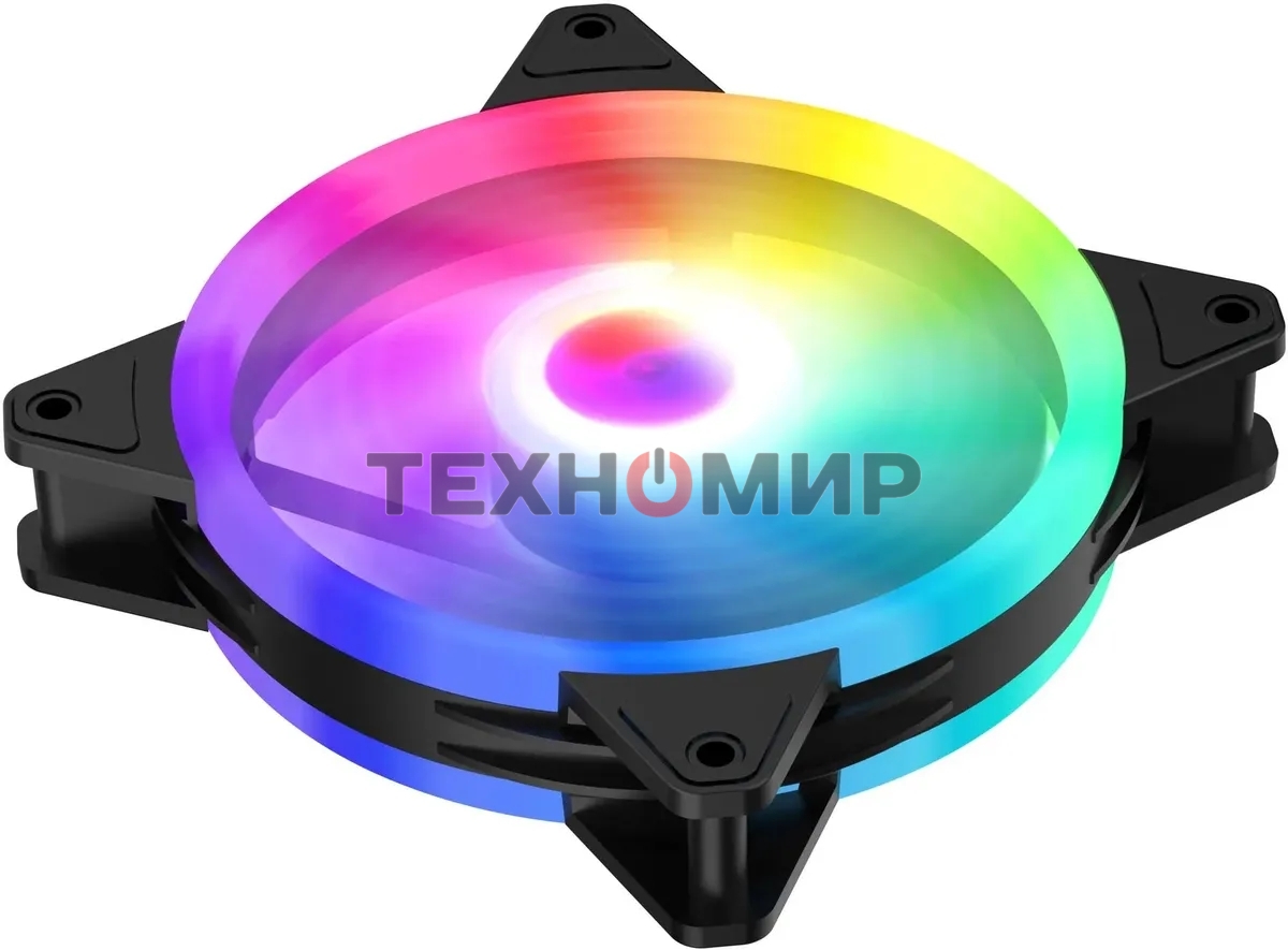 Вентилятор для корпуса GMNG GG-CF120ARGb2-PWMBK черный, 120 мм, 1500 об/мин, 26 дБ, 4 pin