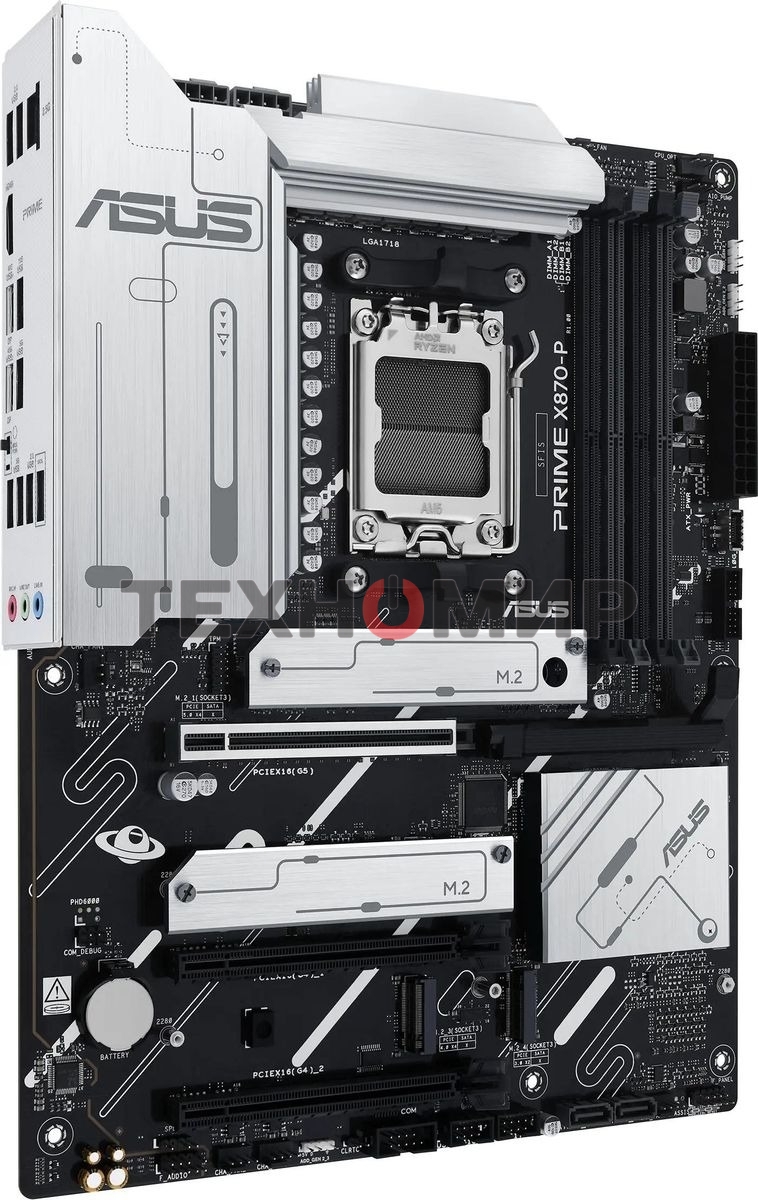 Материнская плата ASUS PRIME X870-P, AM5, AMD X870, 4xDDR5, 2xSATA, 4xM.2, 1xPCIe 5.0 x16, 2xPCIe 4.0 x1, 1xHDMI, 2xUSB-C, 1x 2.5Gb LAN, 4xUSB-A 3.2 Gen 1, 1xUSB-A 3.2 Gen 2, 4xUSB-A 2.0, 3x3.5 мм, 7.1, ATX