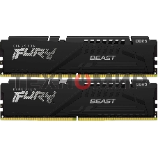 Оперативная память Kingston Fury Beast, DDR5, 64Gb (2x32GB), 5600MHz, CL36, DIMM, радиатор, черный