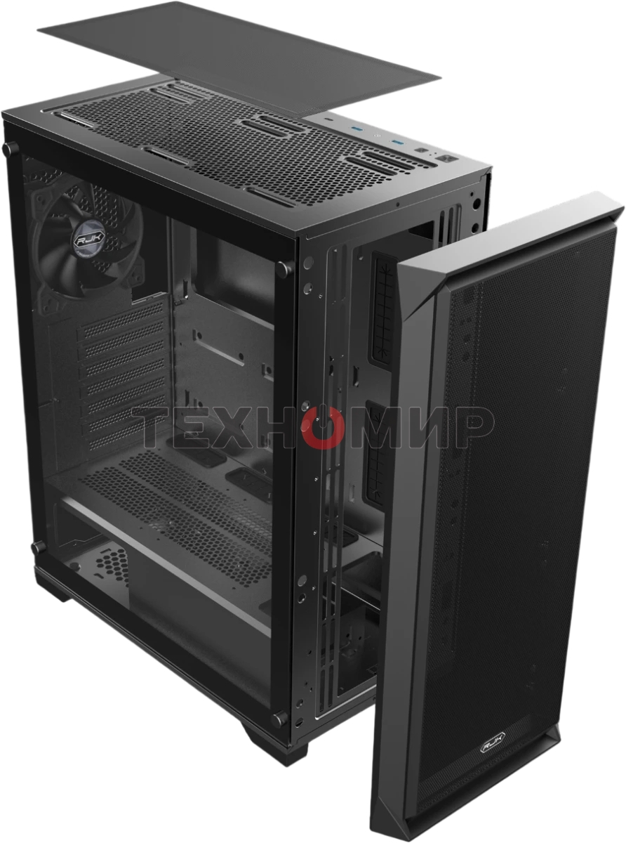 Корпус без блока питания Raijintek ARCADIA 41, Midi-Tower, TG, 1x120мм, 2xUSB-A 3.0 + 1xUSB-C, ATX, mATX, mITX Black