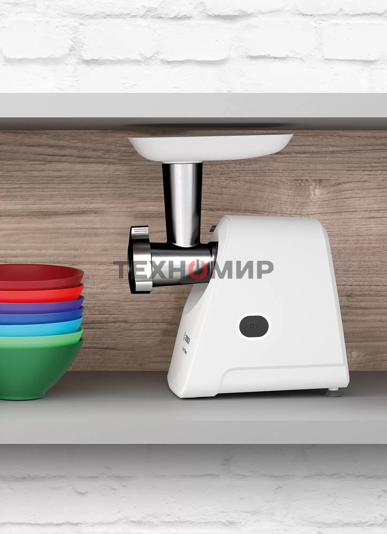 Мясорубка электрическая Bosch MFW2520W белый, 1500 Вт, 1.7 кг/мин, насадки - 4