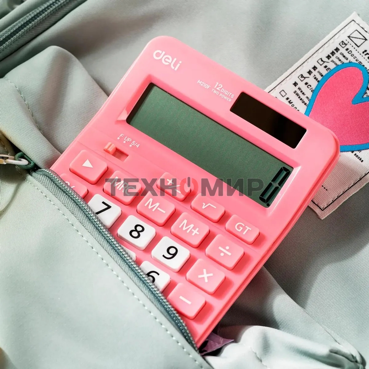 Калькулятор настольный Deli EM210FPINK розовый 12-разр.