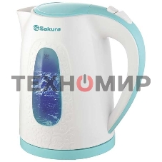 Чайник электрический Sakura SA-2345WBL 2 л, бел/мор волна д