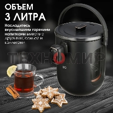 Термопот BQ TP314 черный, Мощность 1450 Вт, Объем 3 л, 6 температурных режимов, Электрическая помпа