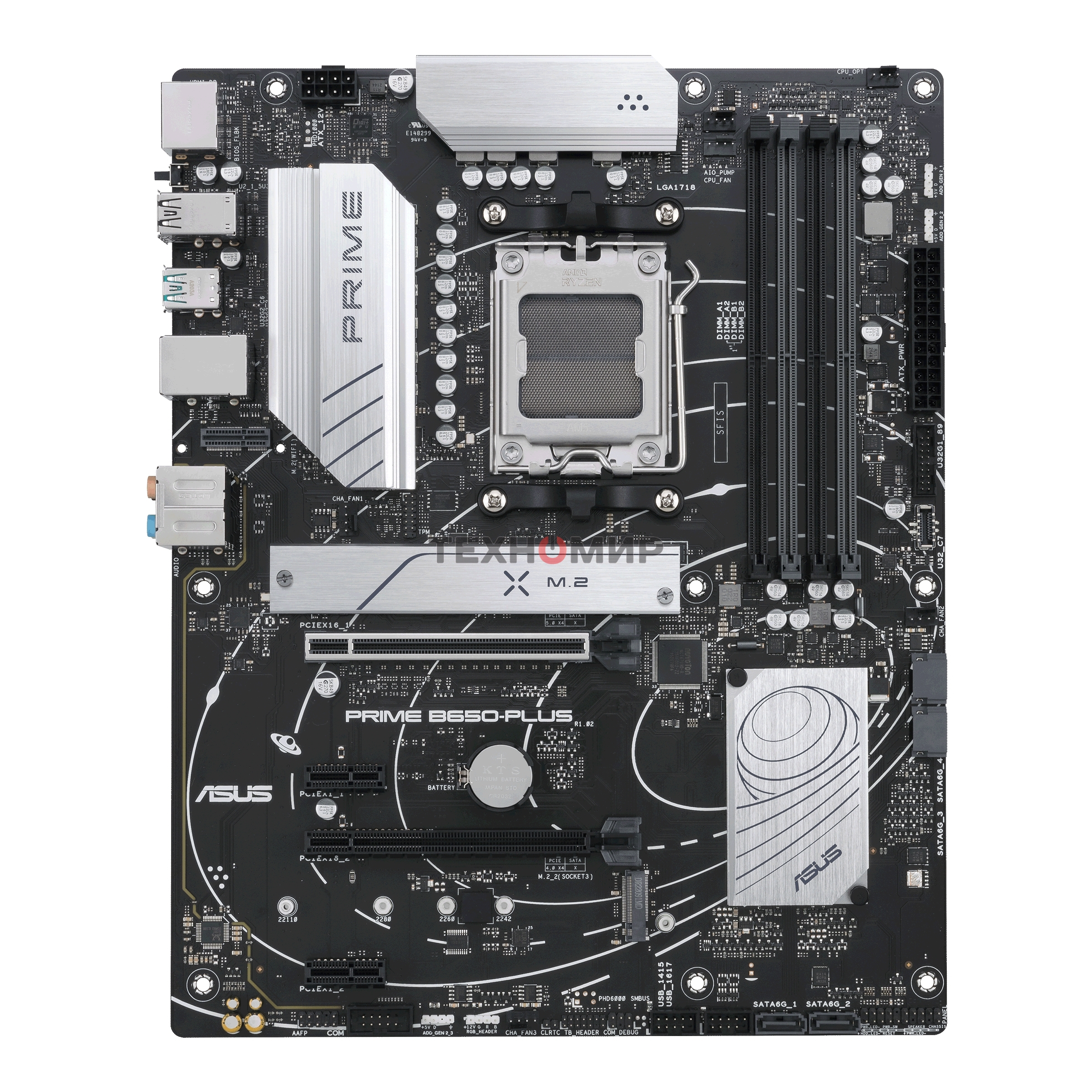 Материнская плата ASUS PRIME B650-PLUS-CSM, AM5, AMD B650, 4xDDR5, 4xSATA, 2xM.2, 1xPCIe 4.0 x16, 2xPCIe 4.0 x1, 1xDP, 1xHDMI, 1x2.5Gb LAN, 4xUSB-A 10Gbps, 2xUSB-A 5Gbps, 2xUSB-A 2.0, 5x3.5 мм, 7.1, ATX