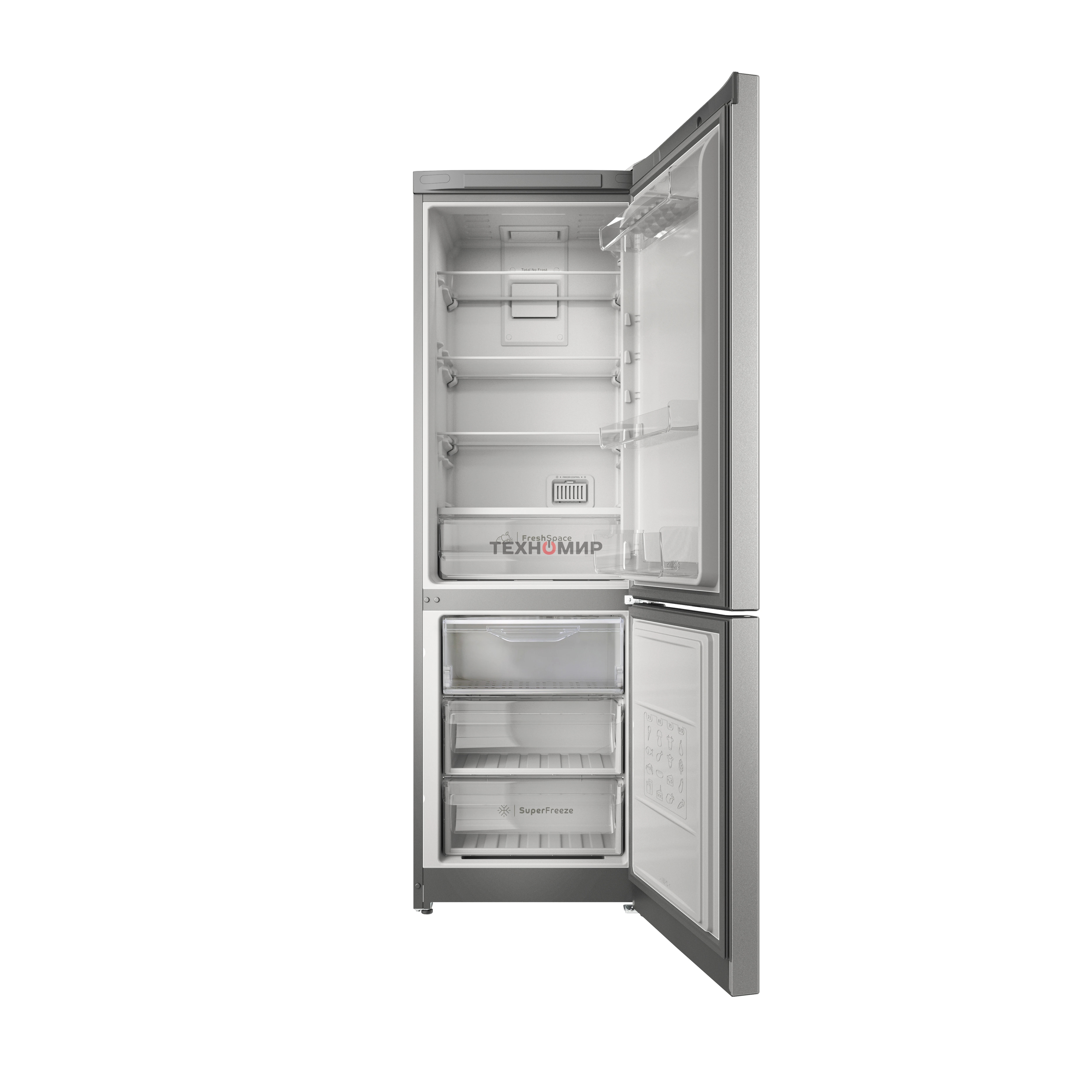 Холодильник Indesit ITS 5180 XB нержавеющая сталь двухкамерный 220/78л морозилка снизу, No Frost