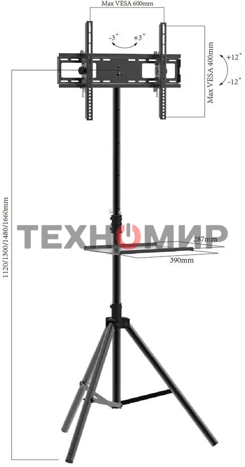 Подставка для телевизора Arm Media TR-STAND-2 черный, 32