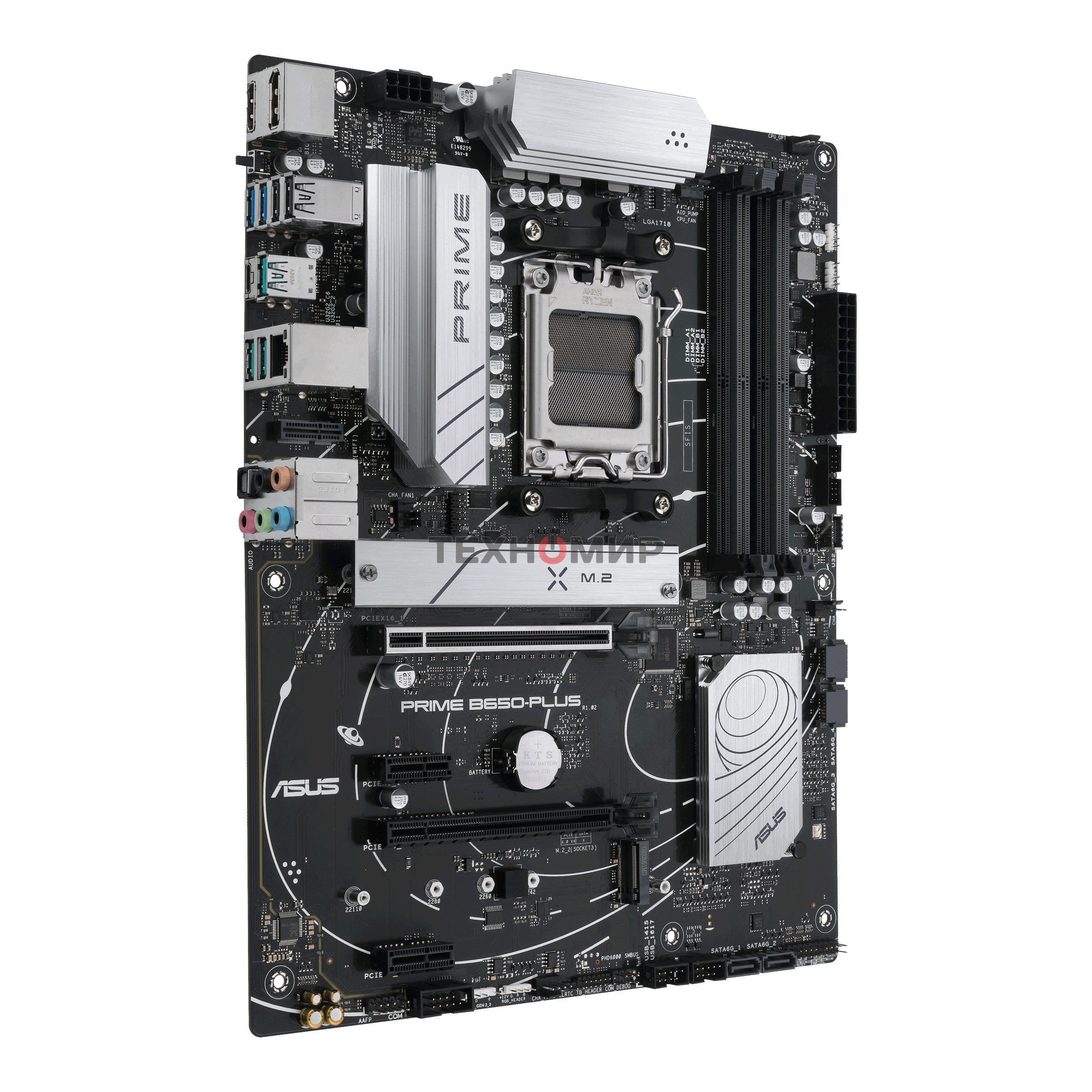 Материнская плата ASUS PRIME B650-PLUS-CSM, AM5, AMD B650, 4xDDR5, 4xSATA, 2xM.2, 1xPCIe 4.0 x16, 2xPCIe 4.0 x1, 1xDP, 1xHDMI, 1x2.5Gb LAN, 4xUSB-A 10Gbps, 2xUSB-A 5Gbps, 2xUSB-A 2.0, 5x3.5 мм, 7.1, ATX