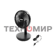 Вентилятор настольный DUX 60-0215 USB, черный, 6 Вт