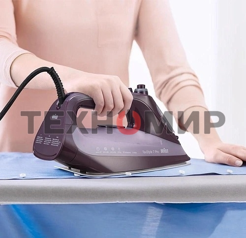Утюг Braun SI7181VI сиреневый/фиолетовый, 3100 Вт, 50 г/мин, 230 г/мин, 300 мл