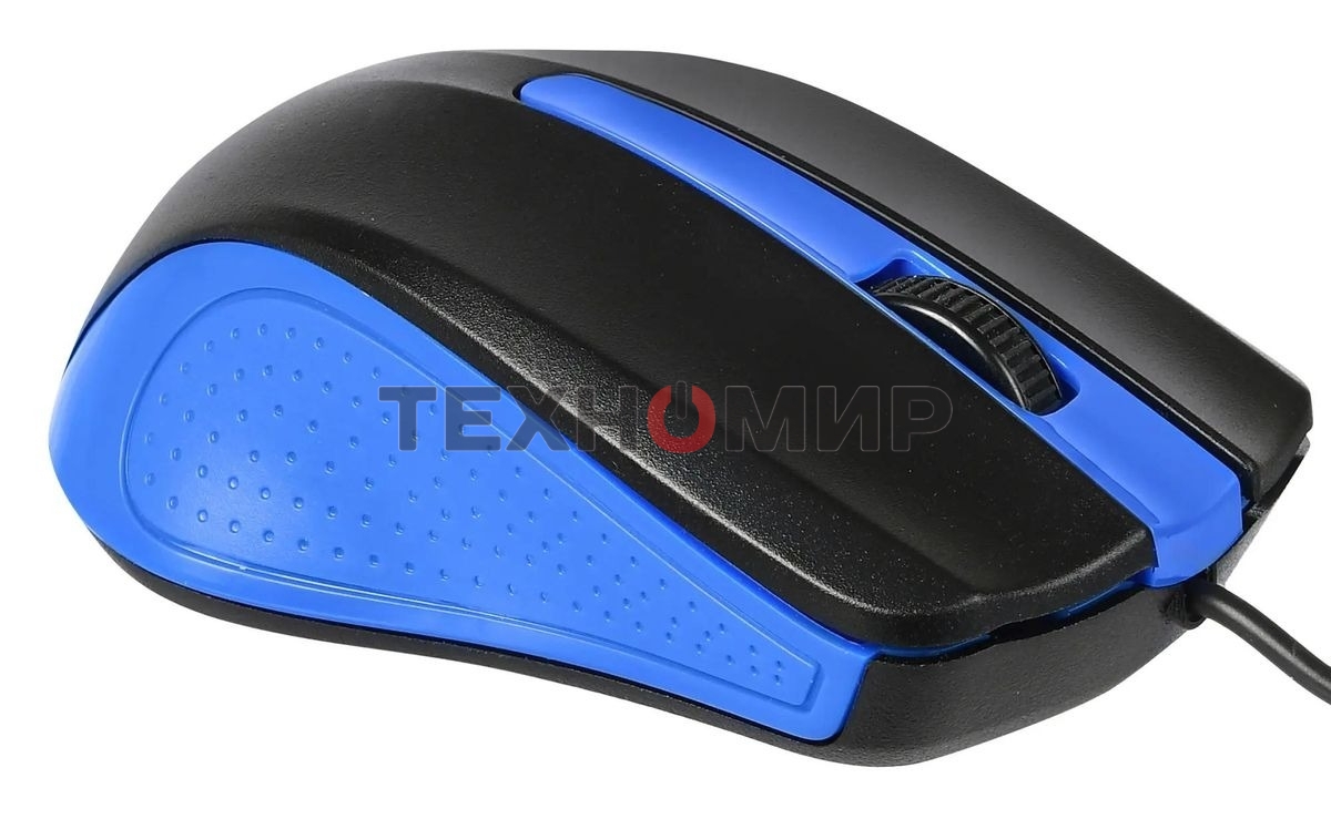 Мышь проводная Acer OMW011 черный/синий, 1200 dpi, USB, кнопки - 3