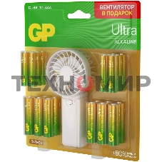 Батарея GP Ultra 15AU/24AU/FANWETA21-2CRSBC24 AA/AAA (промо:Вентилятор в подарок) (24шт) блистер