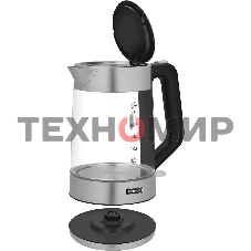 Чайник электрический Rondell RDE-1008 1.7 л, 2200 Вт, прозрачный корпус: стекло